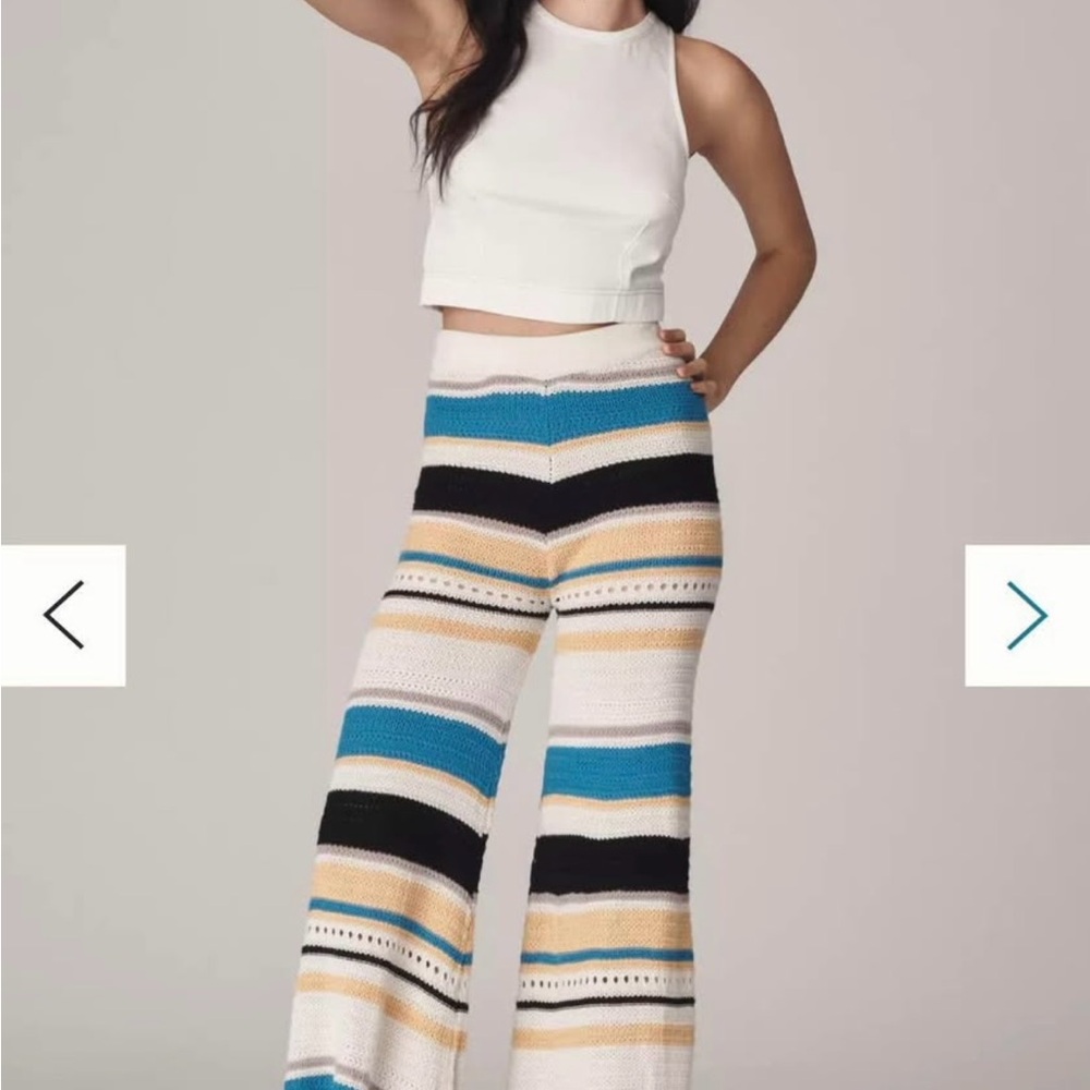 Anthropologie Multicolor Striped Wide Leg Pants